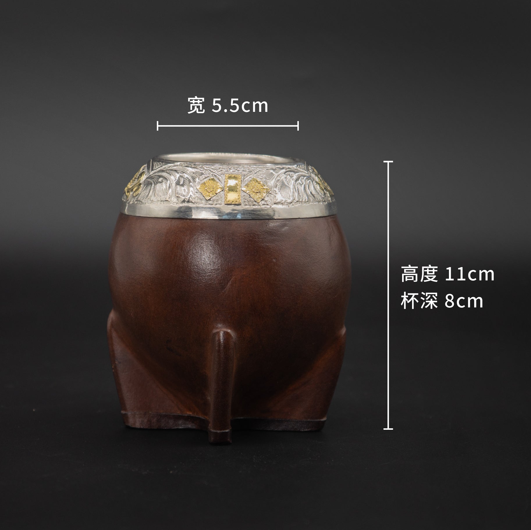 乌拉圭BRESCIANI金银杯#310MH 梅西同款马黛茶杯 鱼雷杯