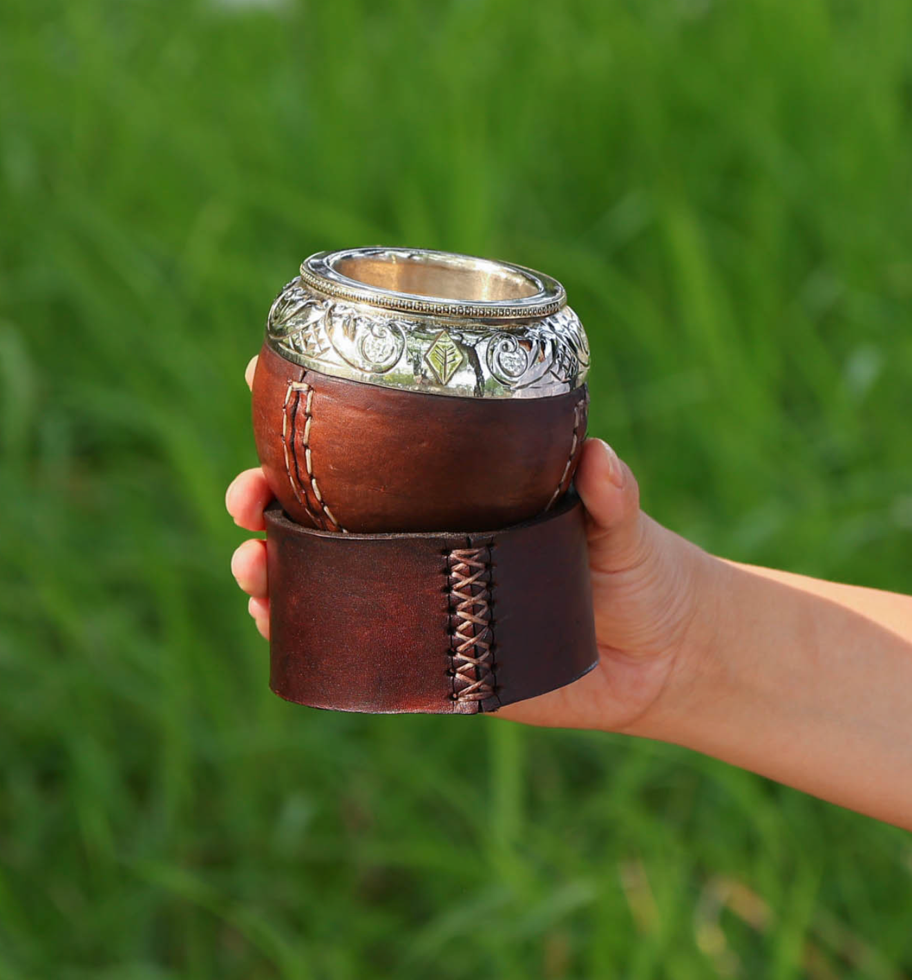 阿根廷全新马黛茶杯#80/可旋转葫芦杯