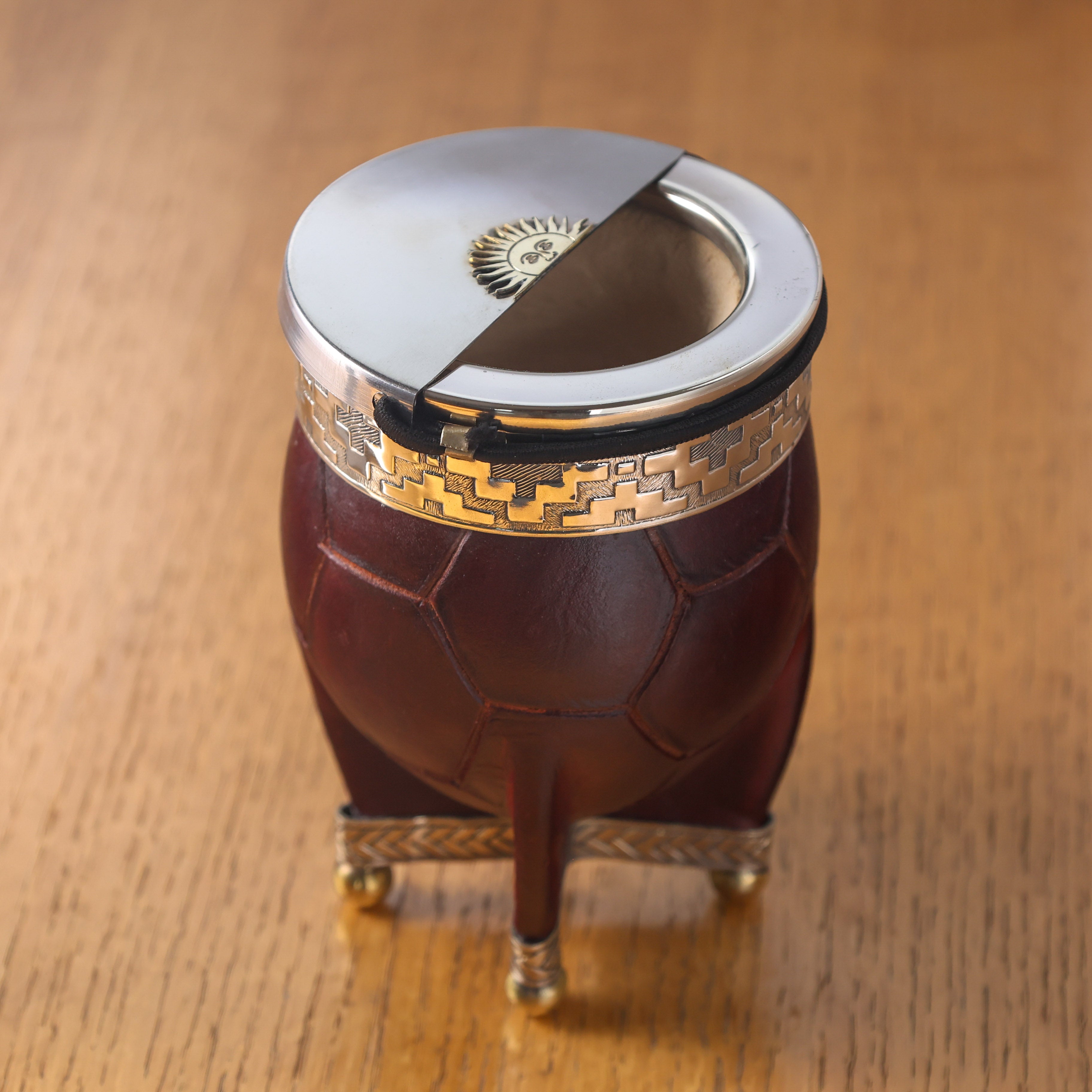 阿根廷全新马黛茶杯#165/425葫芦杯 德银杯口牛皮外包 帝王款