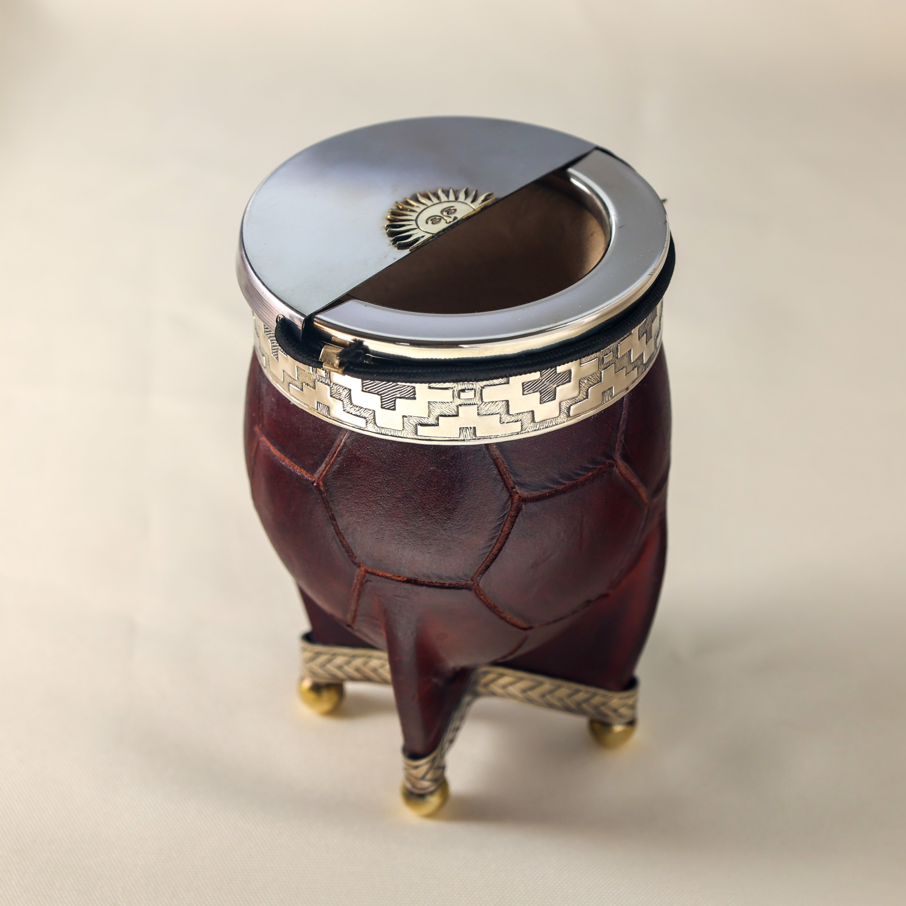 阿根廷全新马黛茶杯#165/425葫芦杯 德银杯口牛皮外包 帝王款