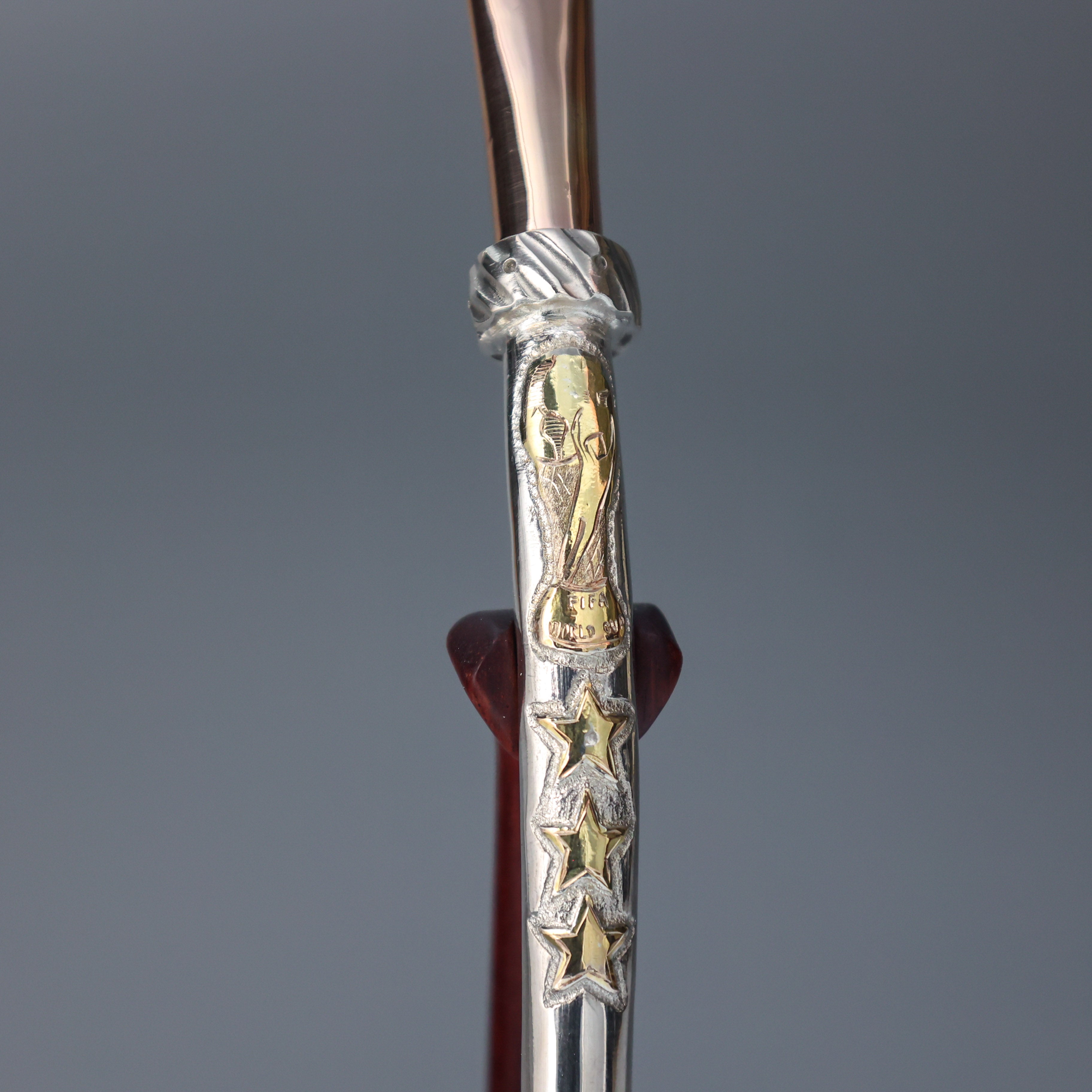 乌拉圭产马黛茶专用金银三星吸管 大力神杯100%梅西同款吸管