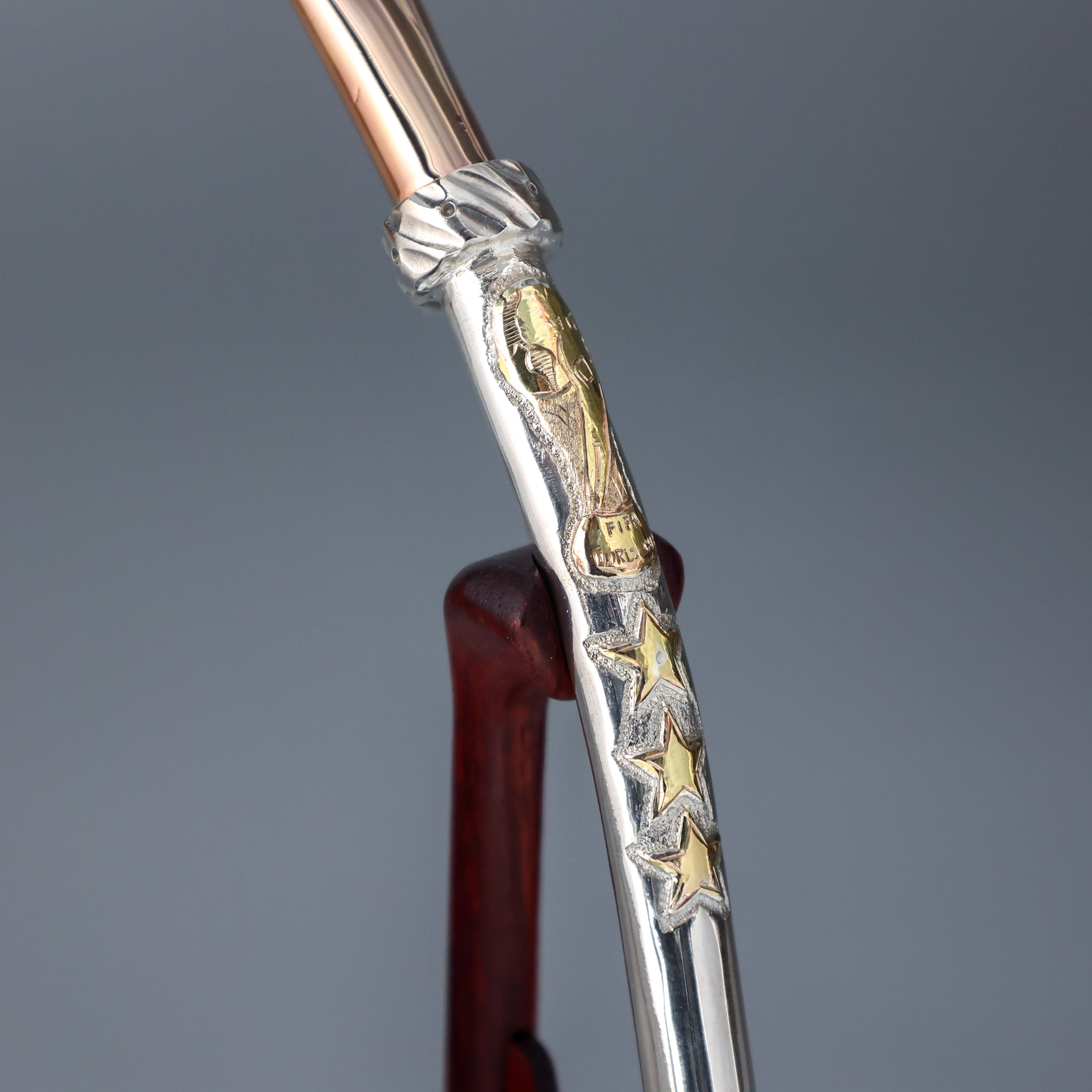 乌拉圭产马黛茶专用金银三星吸管 大力神杯100%梅西同款吸管